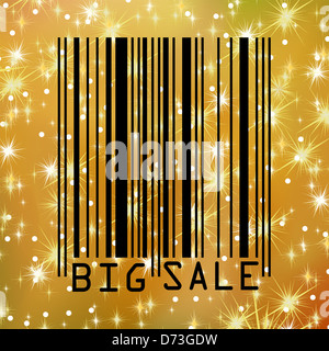 Big Sale gold Barcodes (alle Daten sind fiktiv) Stockfoto