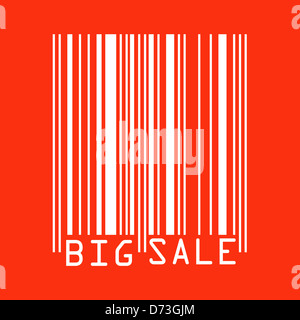 Big Sale rote Barcodes (alle Daten sind fiktiv) Stockfoto