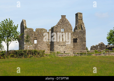 Tully Castle, Plantation House, unteren Lough Erne, Grafschaft Fermanagh, Nordirland Stockfoto