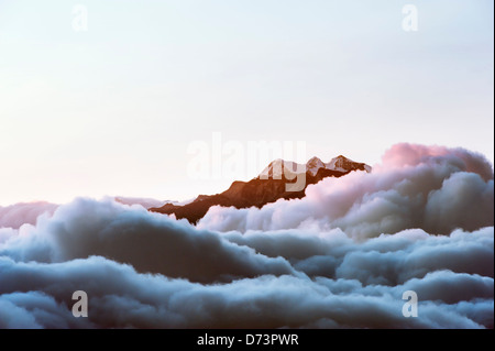 Die höchsten Berge von Kolumbien, Pico Cristobal und Pico Simón Bolívar, im Morgenlicht Stockfoto