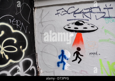 Graffiti street-Art-Kunst in Paris Stockfoto