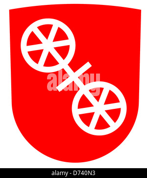 Wappen der Stadt Mainz von Rheinland-Pfalz. Stockfoto