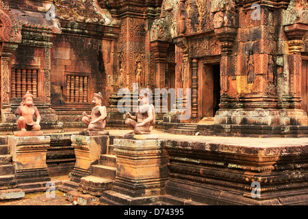 Banteay Srey Tempel, Angkor Gebiet, Siem Reap, Kambodscha Stockfoto