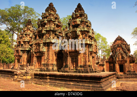 Banteay Srey Tempel, Angkor Gebiet, Siem Reap, Kambodscha Stockfoto