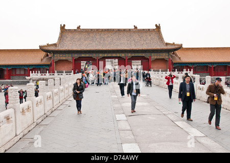 Tor der Himmlischen Reinheit (Qianqingmen) Verbotene Stadt, Peking, China Stockfoto