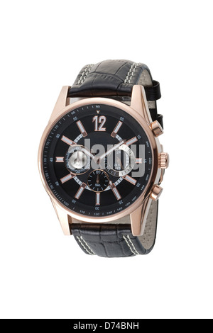 Schöne und Eleganz Leder Armbanduhr Stockfoto