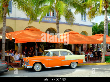 Art Deco-Viertel, Ocean Drive, Miami, Florida Stockfoto