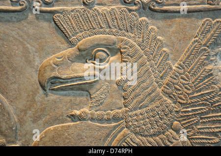 London, England, Vereinigtes Königreich. British Museum. Unter der Leitung von Adler Schutzgeist. Assyrische, vom Tempel des Ninurta, Nimrud (c865-860) Stockfoto