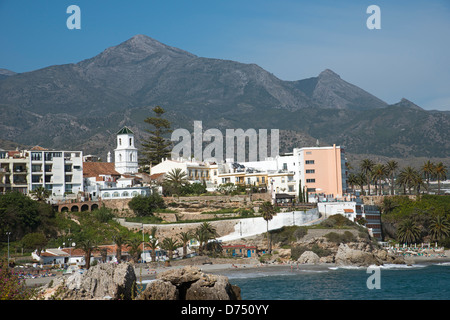 Ein Badeort im Süden Spaniens Costa Del Sol Nerja Stockfoto