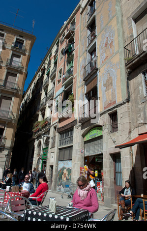 In der gotischen Altstadt von Barcelona Stockfoto