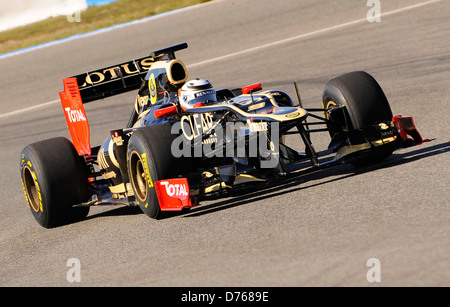 Kimi Räikkönen F1 - Formel 1 - Lotus Team Renaultfahrer und Jerez, Spanien - 06.02.12 Stockfoto