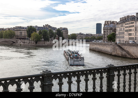 Paris, Blick von der Insel von St. Louis von der Brücke von Arcole, Frankreich Stockfoto