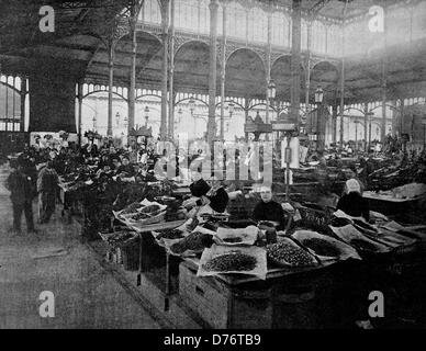 Eines der ersten Autotype Fotos von Fischmarkt in Paris, Frankreich, um 1880 Stockfoto