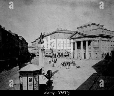 Eines der ersten Halbtöne, 1880, Le Place De La Bourse in Triest, Damals Österreich, Heute Italien Stockfoto