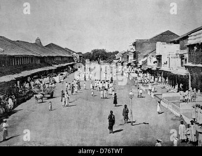 Frühe Autotype einer Straße in Kalkutta, Indien, 1880 Stockfoto