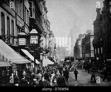 Eines der ersten Halbtöne, Fleet Street, London, Vereinigtes Königreich, 1880 Stockfoto