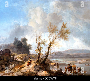 Landschaft mit einem sandigen Pfad 1655 Philips Wouwerman 1619-1668 niederländischen Niederlande Stockfoto