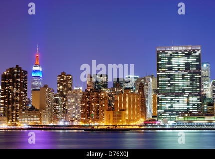 Die berühmte Skyline New Yorks in Midtown Manhattan Stockfoto