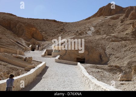 Tal der Königinnen Grab Eingänge Westjordanland LUXOR Ägypten 8. Januar 2013 Stockfoto