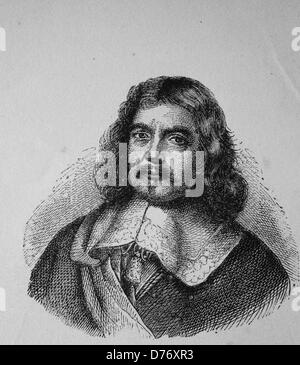 Henri De La Tour d ' Auvergne, Vicomte de Turenne, 1555-1623, Herzog von Bouillon und Marschall von Frankreich, Holzschnitt aus dem Jahr 1880 Stockfoto