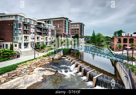 Falls Park in Greensville, South Carolina, USA Stockfoto