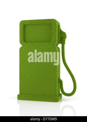 3D Render Rasen Tankstelle Konzept. Isoliert auf weißem Hintergrund Stockfoto