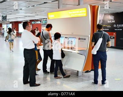 Kostenloser Internet-Service in Tsim Sha Tsui Station in Taipeh, Taiwan. Stockfoto