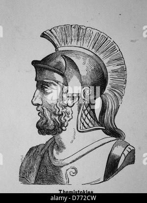 Themistokles, 525-459 v. Chr., Staatsmann und General von Athen, historischen Holzschnitt, um 1880 Stockfoto