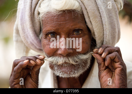 Alten indischen Mann mit Schnurrbart Indien Stockfoto