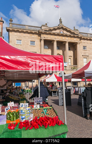 Rote Paprika auf Newark Markt stall England UK Stockfoto