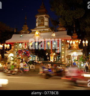 Chiang Mai Stadt bei Nacht Loi Krathong Festival Thailand Stockfoto