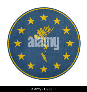 Europäischen Union Färöer Taste isolierten auf weißen Hintergrund. Stockfoto