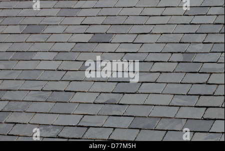 Hintergrund grau oder Gey Schiefer geflieste Dach. Stockfoto