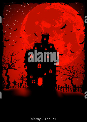 Scary Halloween Castle mit Textfreiraum Stockfoto