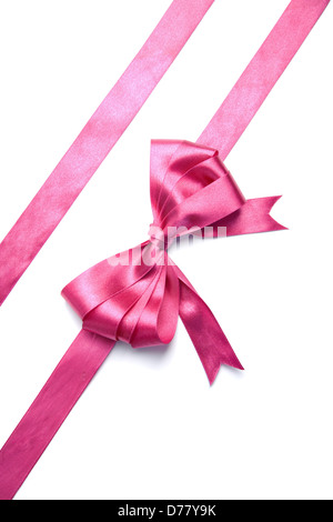rosa Schleife mit Bogen isoliert Stockfoto