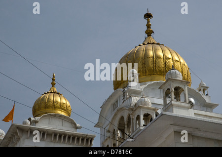 Gurdwara Bangla Sahib, goldene Kuppeln, Sikh-Tempel, Guru Har Krishan, Connaught Place, neu Delhi, Indien Stockfoto