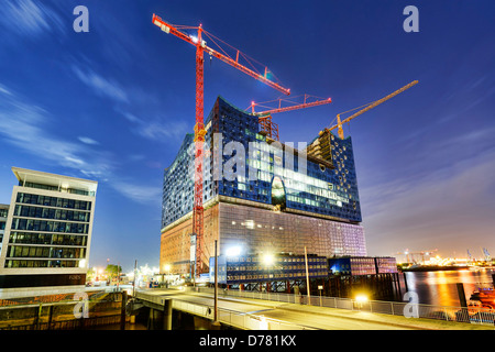 Die Elbphilharmonie befindet sich im Bau der Hafen City Hamburg, Deutschland, Europa Stockfoto
