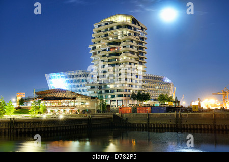 Marco-Polo-Tower und Unileverzentrale im Hafen Stadt Hamburg, Deutschland, Europa Stockfoto