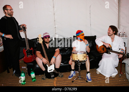 Morviscous Lounge On The Farm Festival, statt auf Merton Bauernhof - Tag3 - hinter den Kulissen Canterbury, England - 10.07.11 Stockfoto