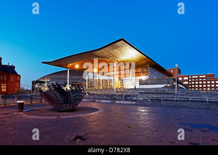 Senedd, Gebäude der Nationalversammlung, Bucht von Cardiff, Wales, UK Stockfoto