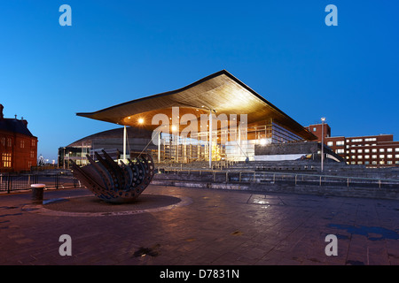 Senedd, Gebäude der Nationalversammlung, Bucht von Cardiff, Wales, UK Stockfoto