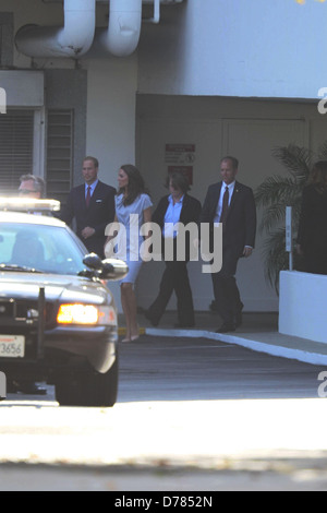 Duke of Cambridge, Prinz William und Catherine, Herzogin von Cambridge aka Kate Middleton gelten, verlassen das Beverly Hilton Stockfoto