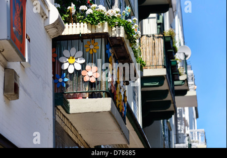 Eingerichtet Balkon in Veringstrasse in Wilhelms Burg, Hamburg, Deutschland, Europa Stockfoto