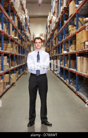 Porträt des Managers im Lager Stockfoto