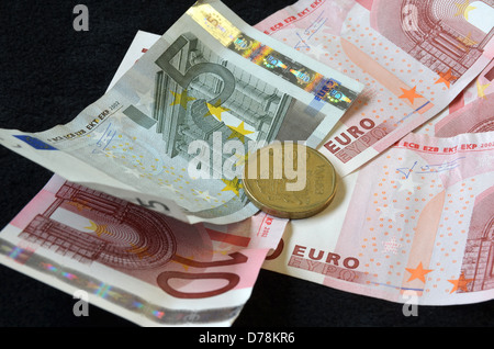 eine fünfhundert Paseta Münze in Notizen Eurozahl 3301 Stockfoto