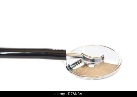 Stethoskop isoliert auf weißem Hintergrund hautnah Stockfoto