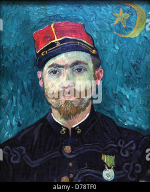 The Lover (Portrait of Lieutenant Milliet), 1888 von Vincent van Gogh. Postimpressionistisches Ölgemälde eines französischen Offiziers in Arles, Provence, Frankreich. Stockfoto