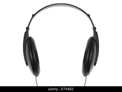 Musik-Kopfhörer auf weißem Hintergrund Stockfoto