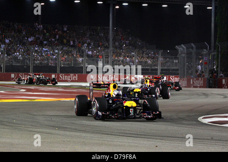 Sebastian Vettel von Red Bull Racing 2011 Singapur Formel 1 Grand Prix Singapur - 25.09.11 Stockfoto