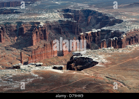 Weißen Rand Insel im Himmel Abschnitt von Green River betrachtet übersehen Canyonlands National Park Utah malerische Wüstenlandschaft Stockfoto